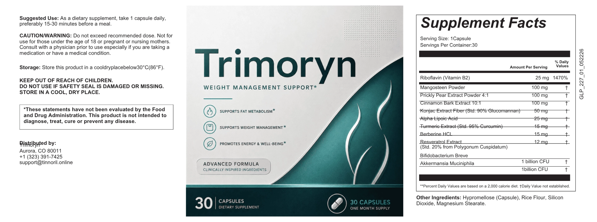 Trimoryn Product Label